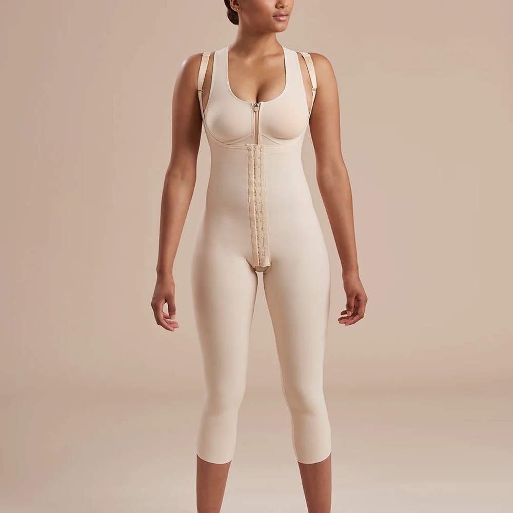 Marena Recovery SFBHM Girdle High-Back Compression Bodysuit Beige Large NIB